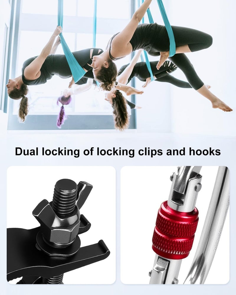 THXCHER 35-45mm Pole Dancing Hanging Clamp, 220lbs Capacity Heavy Duty Rotation Device with Locking Mechanism for Aerial Yoga Hammock Silk Fitness Training Equipment - Image 3